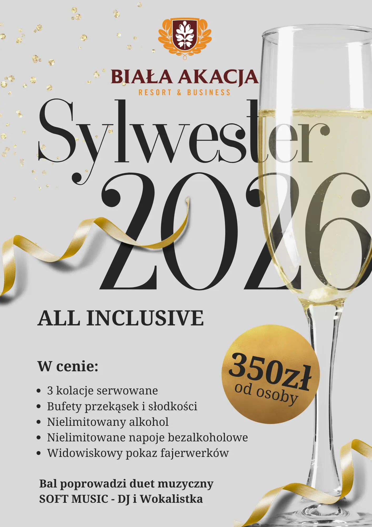 LAST MINUTE – Bal Sylwestrowy w Białej Akacji!