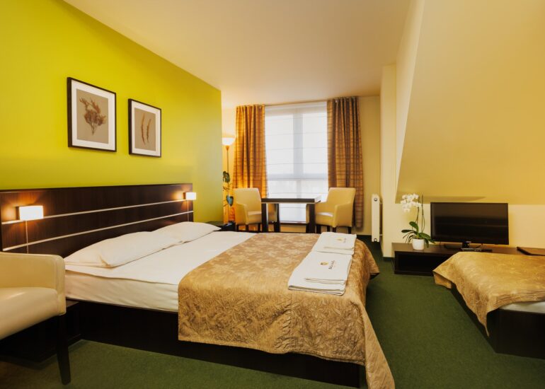 Pokój Deluxe z łóżkiem małżeńskim i pojedynczym Pokój Deluxe z łóżkiem małżeńskim i pojedynczym